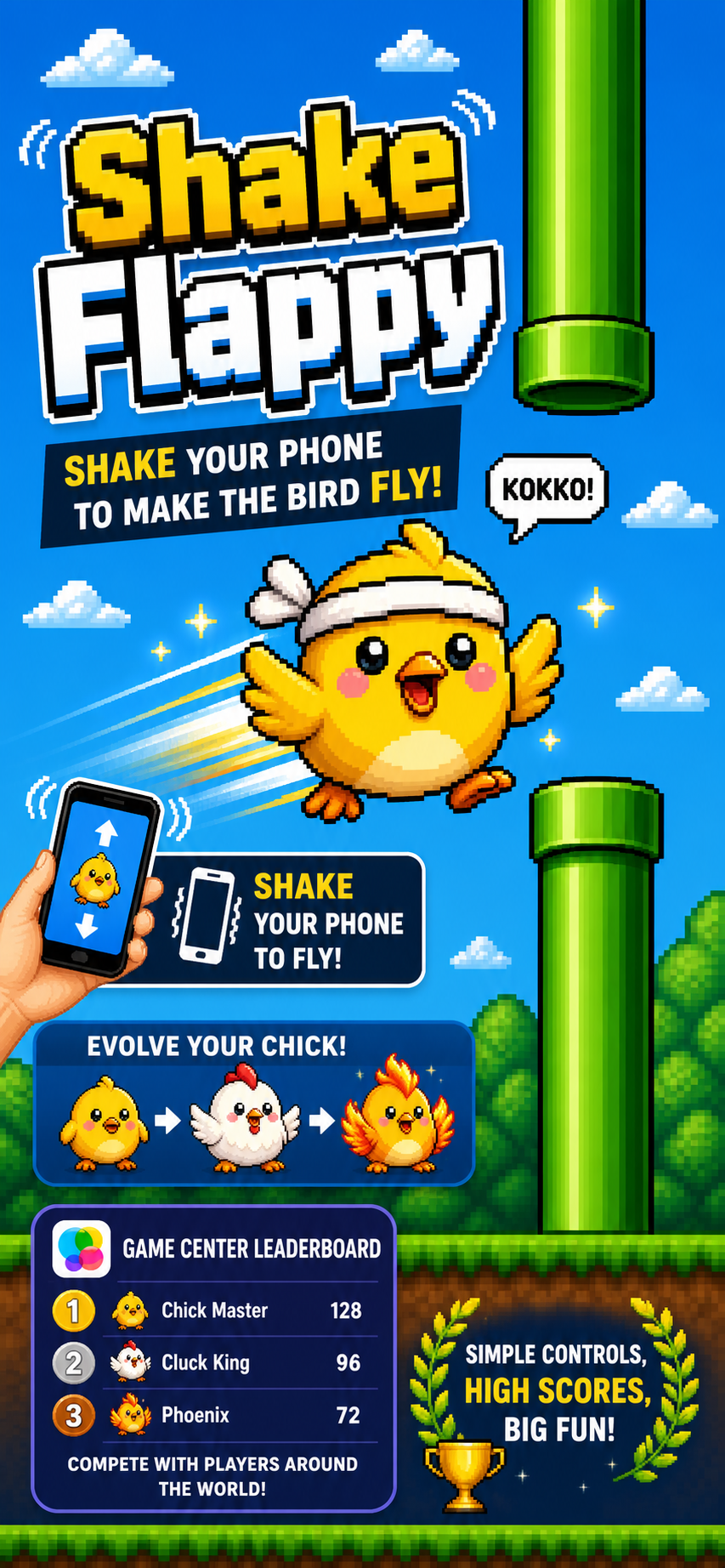 Shake Flappy English promotional poster